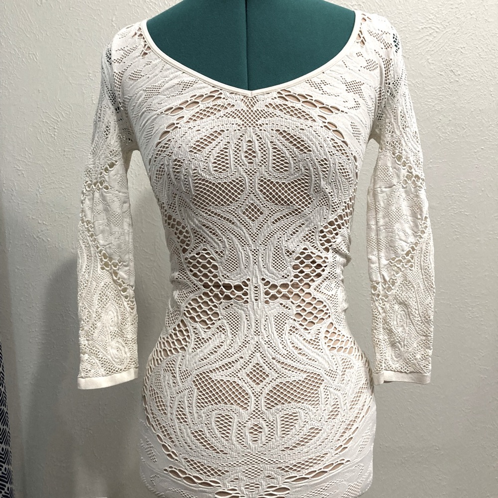 Small/ petite white stretch Bebe dress
